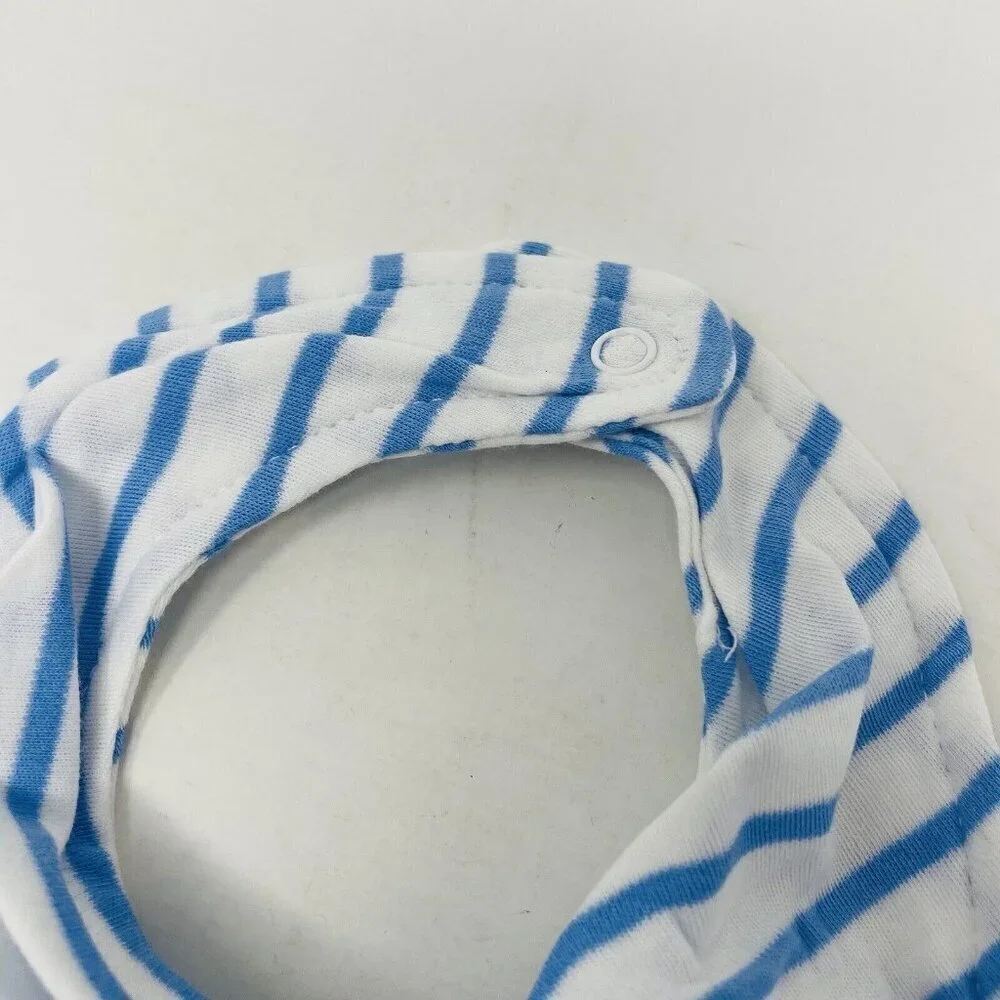 Janie‎ and Jack Baby Boys Newborn One Size Striped Bandana Bib in White/Blue $14